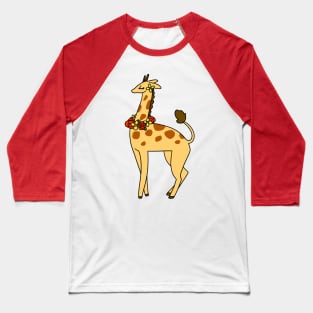 Flower Crown Giraffe Baseball T-Shirt